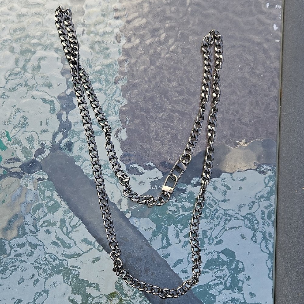 Purse/Bag Strap Gun Metal Grey Chain 47"